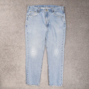 Vintage Carhartt Straight Traditional Fit 38x30 Light Wash Blue Denim Jeans